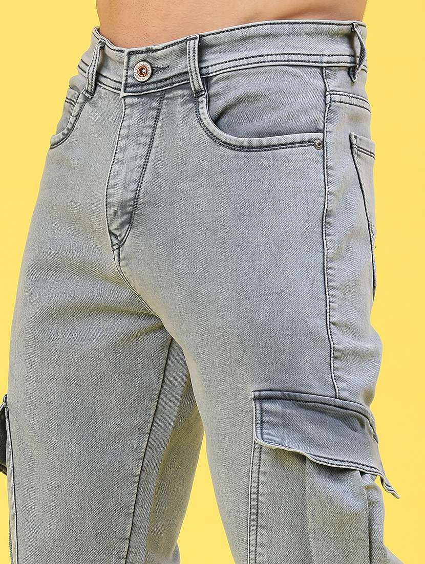 men solid mid rise regular fit cargo - 22176204 -  Standard Image - 5