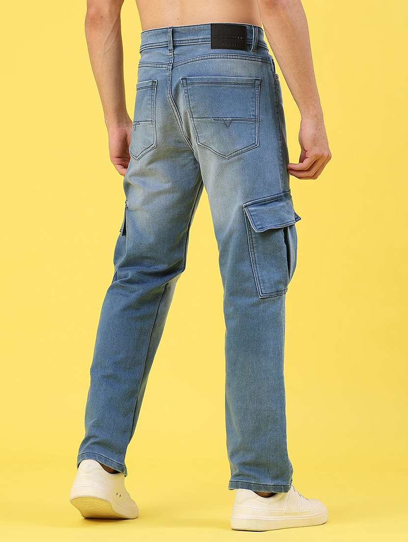 men washed mid rise regular fit cargo - 22176208 -  Standard Image - 3