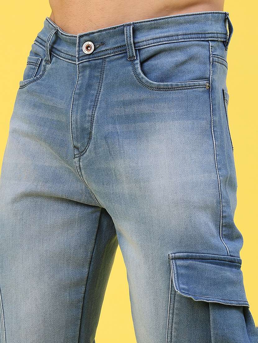 men washed mid rise regular fit cargo - 22176208 -  Standard Image - 5