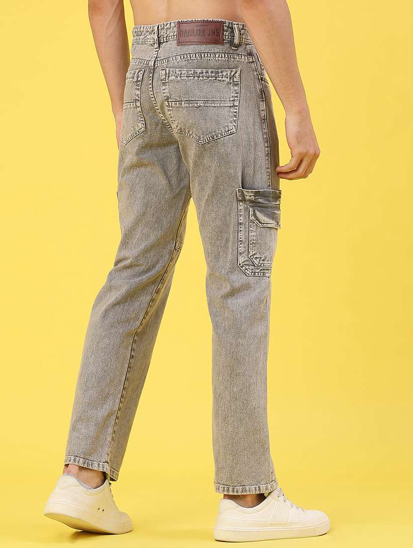 men solid mid rise regular fit cargo - 22176210 -  Standard Image - 3