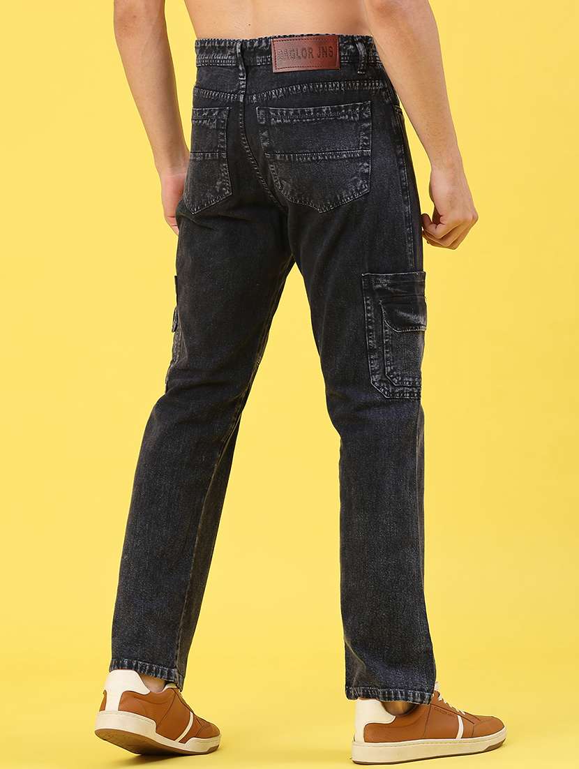 men solid mid rise regular fit cargo - 22176211 -  Standard Image - 3