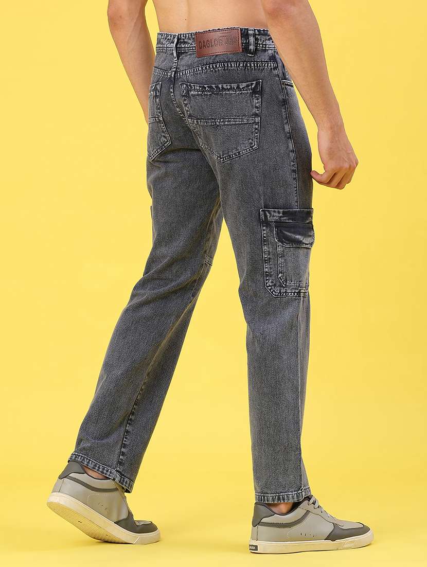 men solid mid rise regular fit cargo - 22176212 -  Standard Image - 3