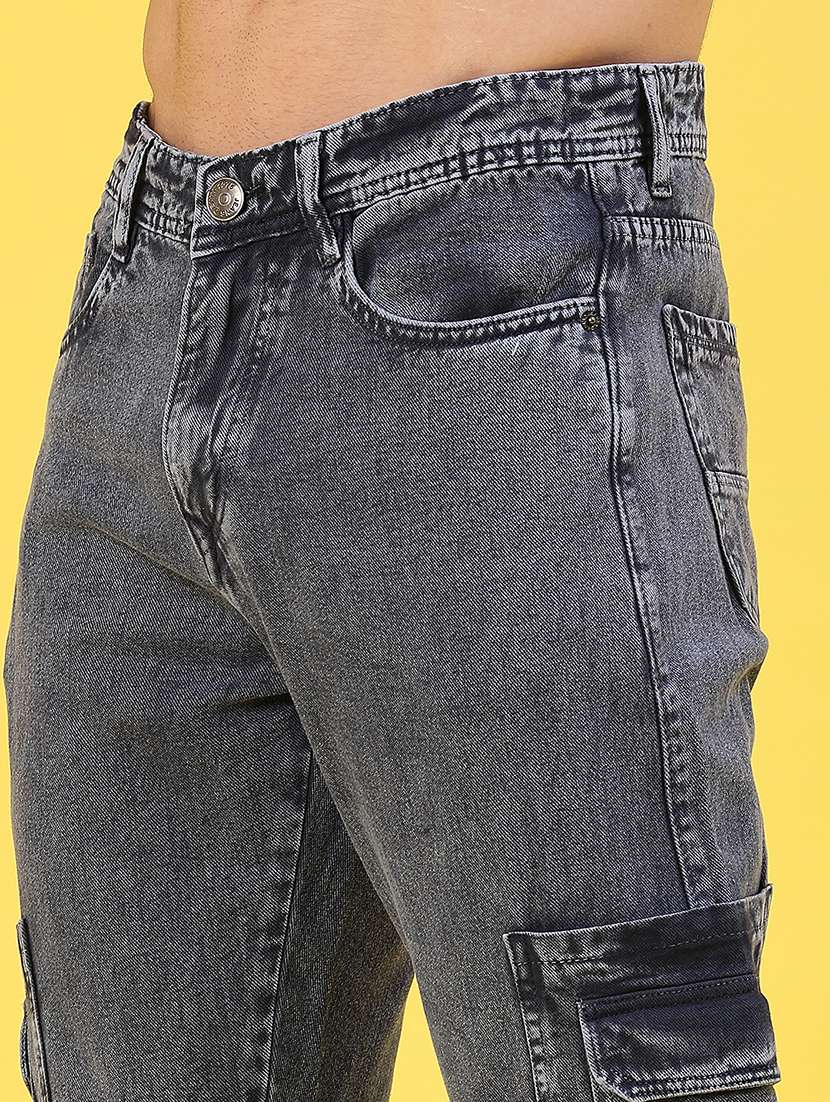 men solid mid rise regular fit cargo - 22176212 -  Standard Image - 5