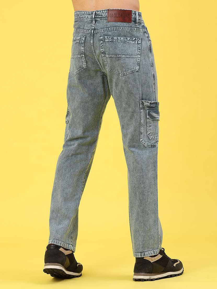 men solid mid rise regular fit cargo - 22176213 -  Standard Image - 3