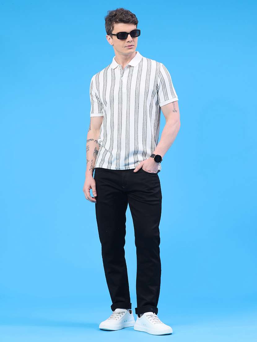 men striped short sleeve regular fit polo t-shirt - 22176221 -  Standard Image - 5