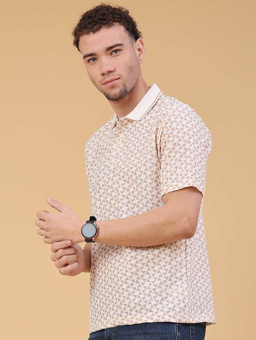 men printed short sleeve regular fit polo t-shirt - 22176232 -  Standard Image - 3