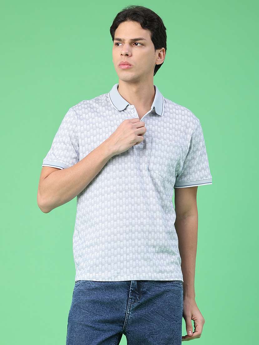 men printed short sleeve regular fit polo t-shirt