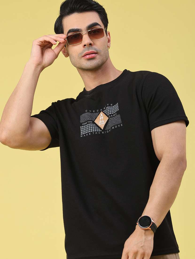 men printed short sleeve regular fit t-shirt