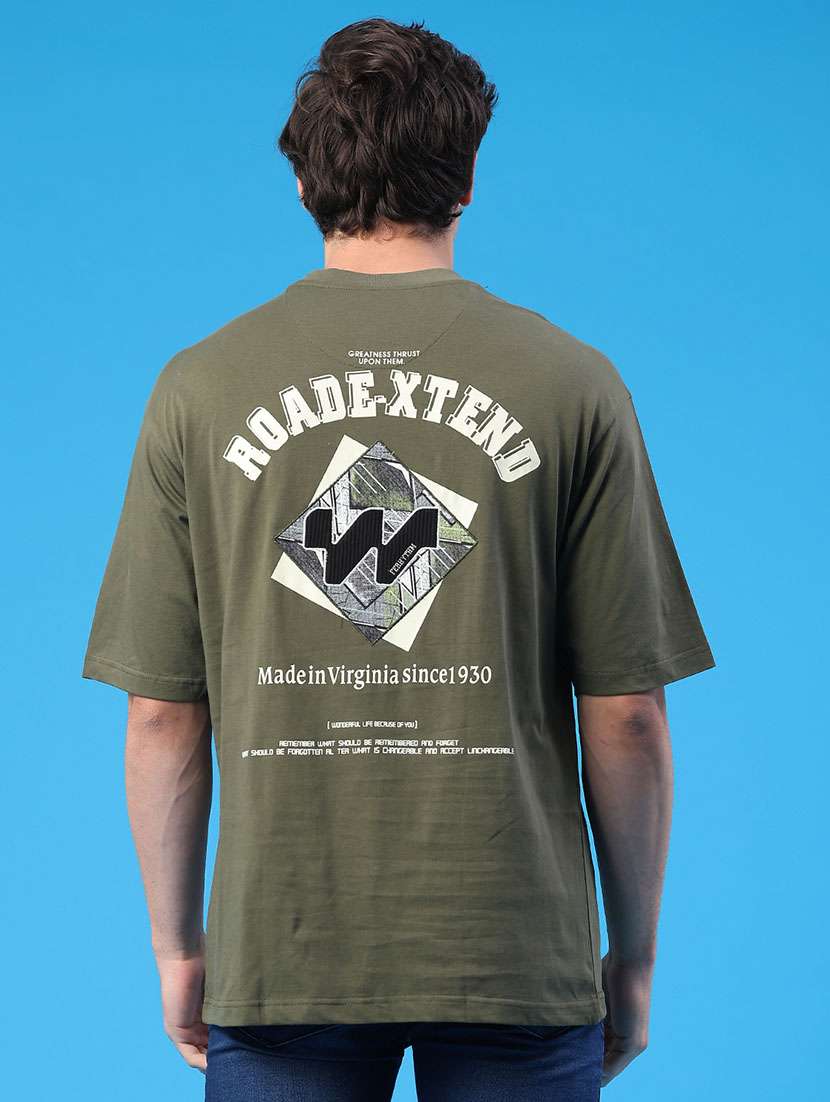 men printed short sleeve loose fit t-shirt