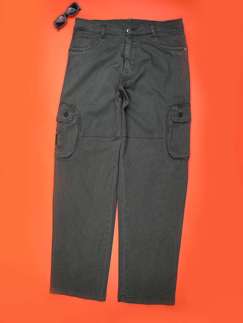 boys solid mid rise cargo 