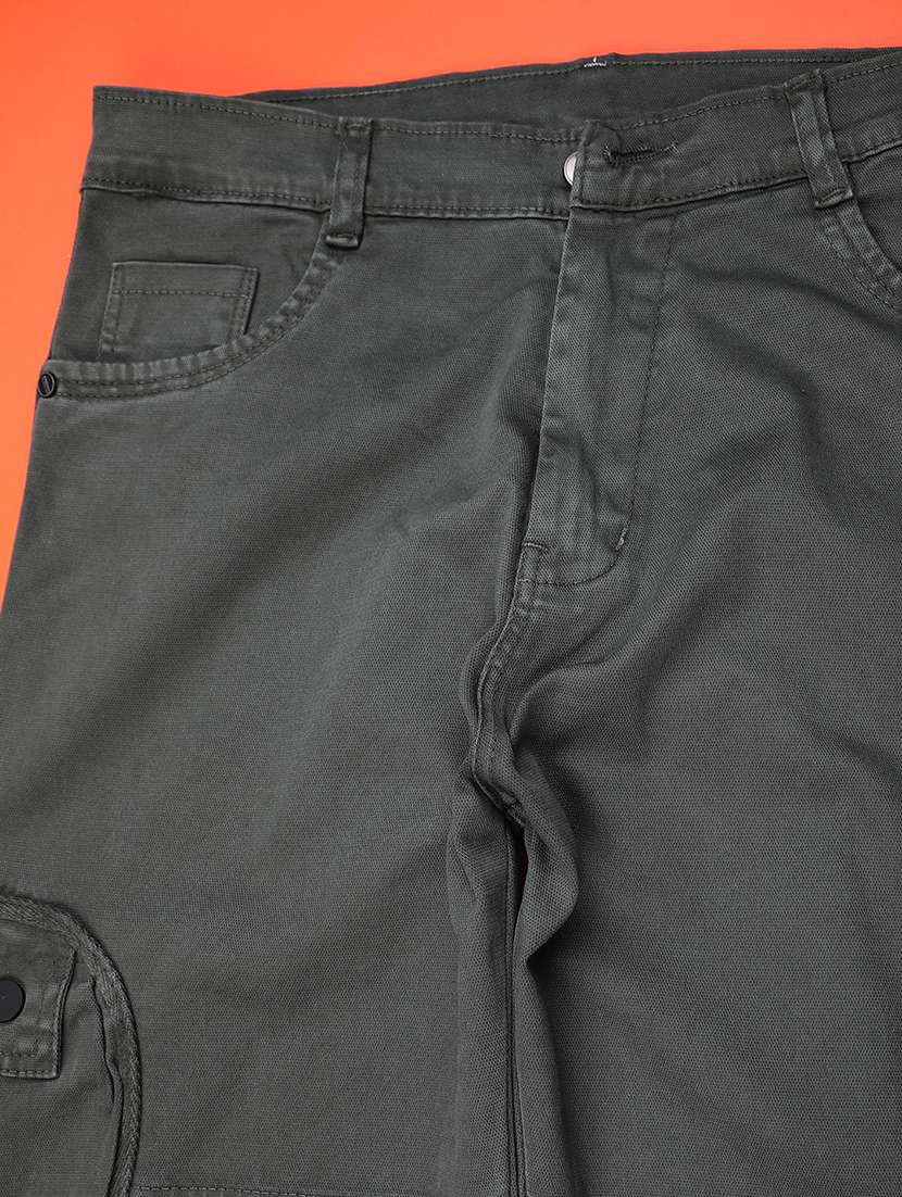 boys solid mid rise cargo  - 22176301 -  Standard Image - 3