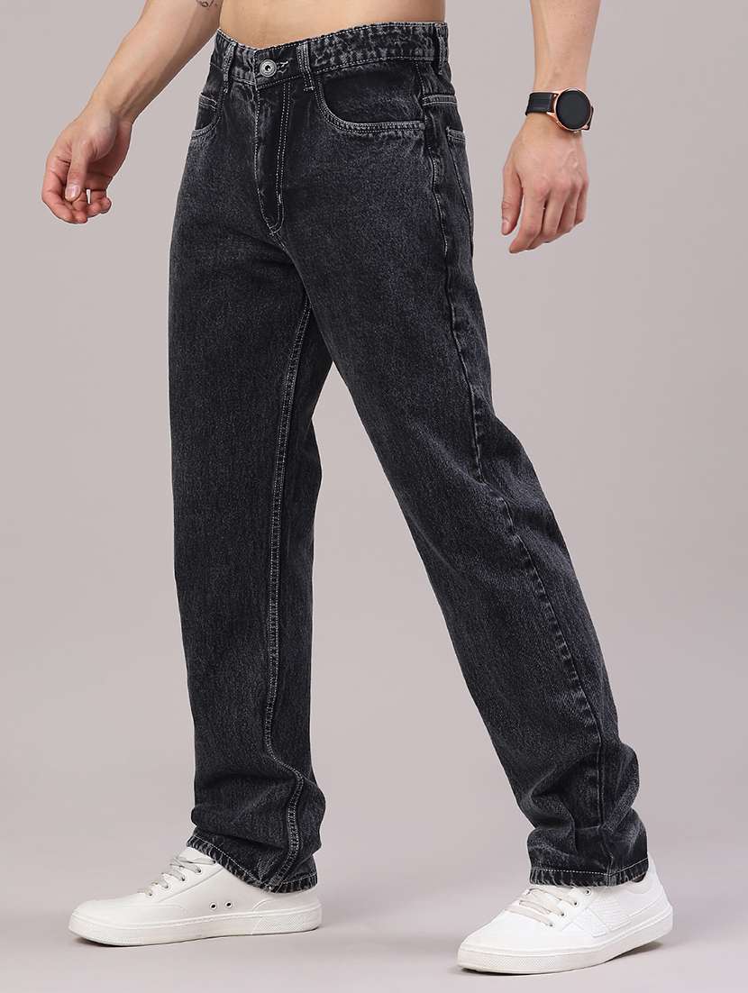 men plain mid rise full length straight jeans - 22176364 -  Standard Image - 3