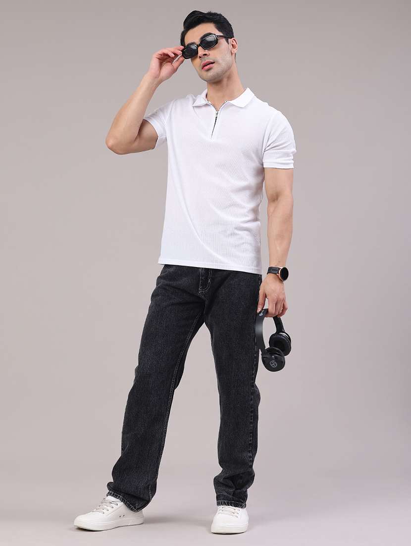 men plain mid rise full length straight jeans - 22176364 -  Standard Image - 5