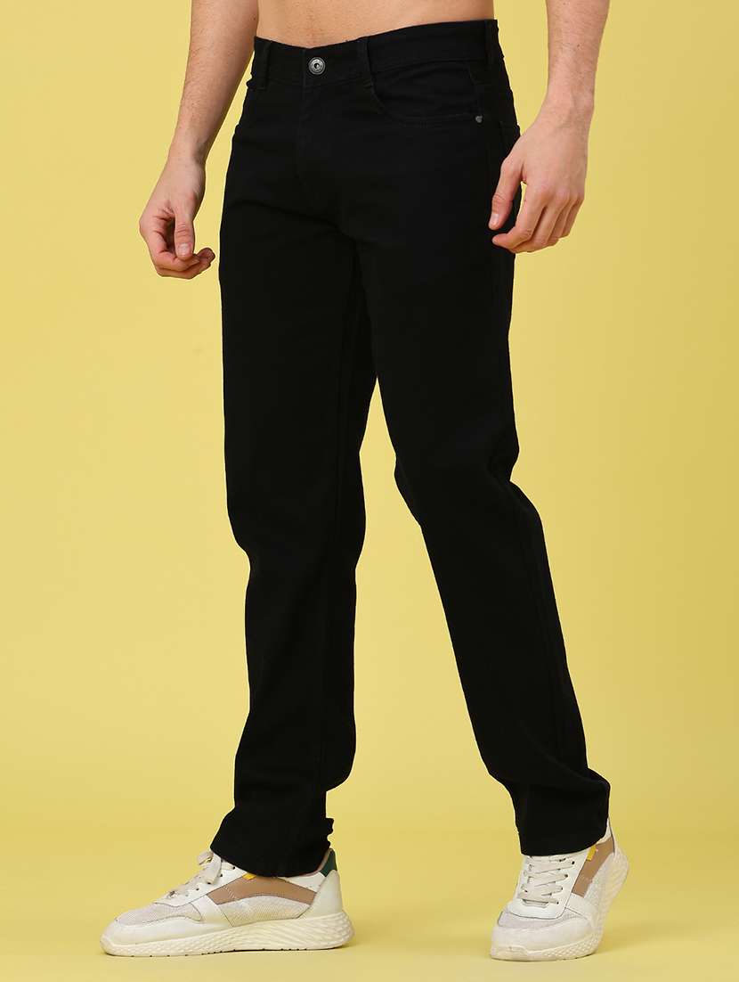 men plain mid rise full length straight fit jeans - 22176365 -  Standard Image - 3