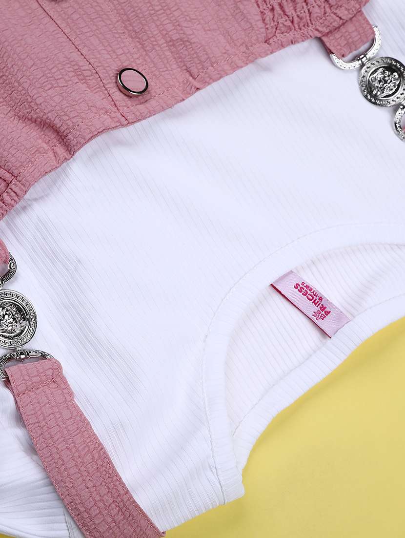 girls solid three quarter sleeve tiered frock - 22176374 -  Standard Image - 3