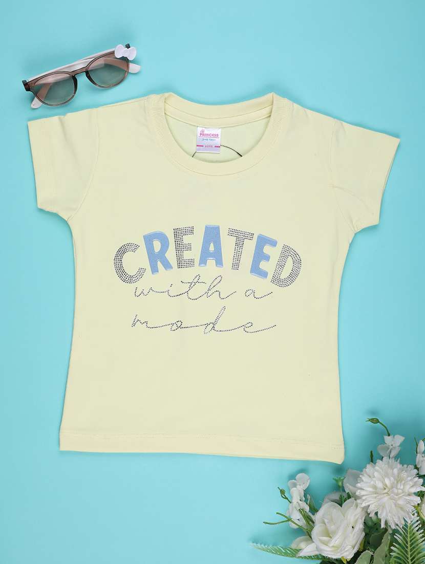 girls printed short sleeve tee