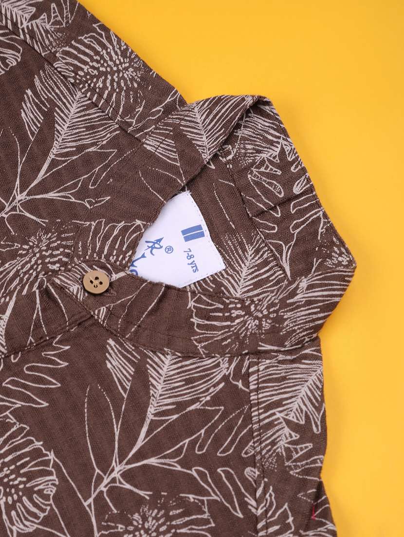 boys printed short sleeve mandarin collar shirt - 22176396 -  Standard Image - 3