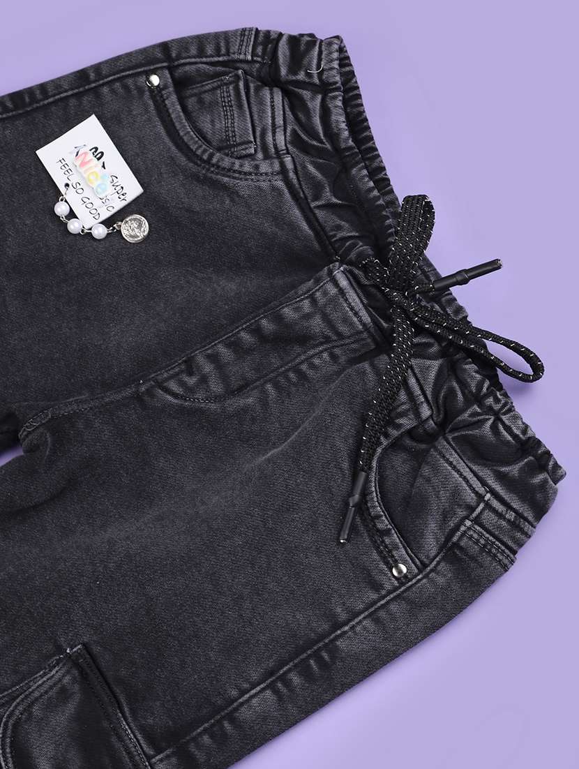 girls solid mid rise cargo - 22176418 -  Standard Image - 3