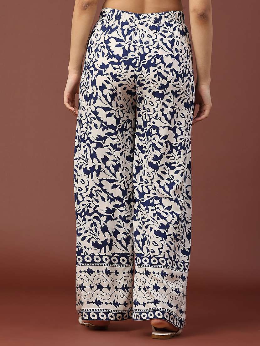 women floral printed mid rise straight trouser - 22176422 -  Standard Image - 3