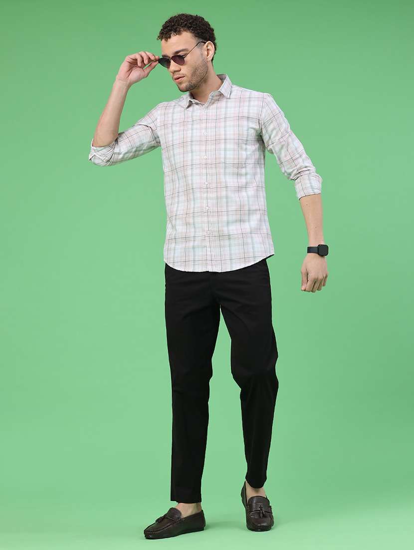 men solid mid rise chinos casual trouser - 22176429 -  Standard Image - 5