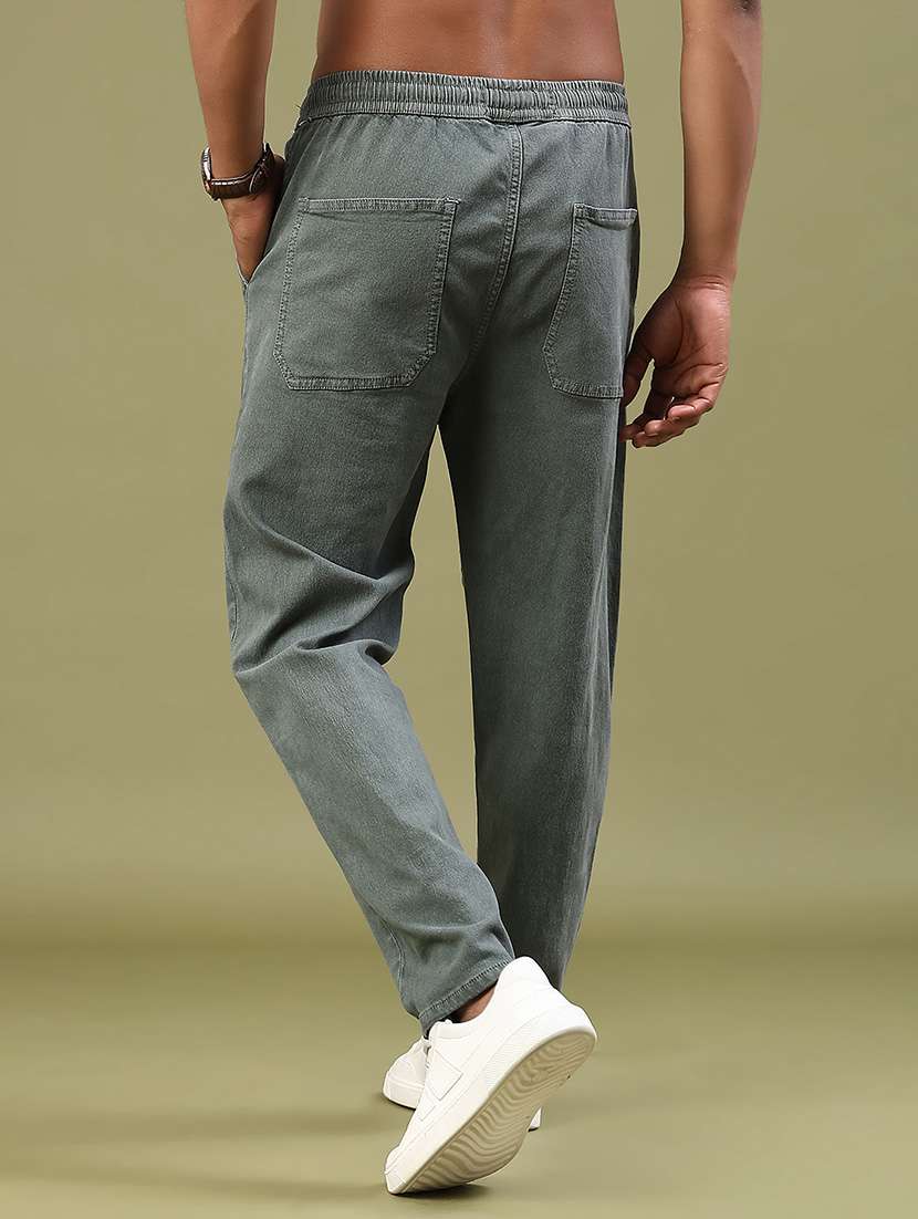 men plain mid rise full length tapered jeans - 22176436 -  Standard Image - 3