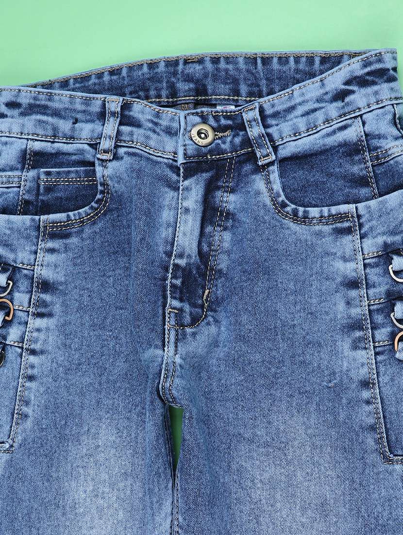 girls washed mid rise jeans - 22176449 -  Standard Image - 3