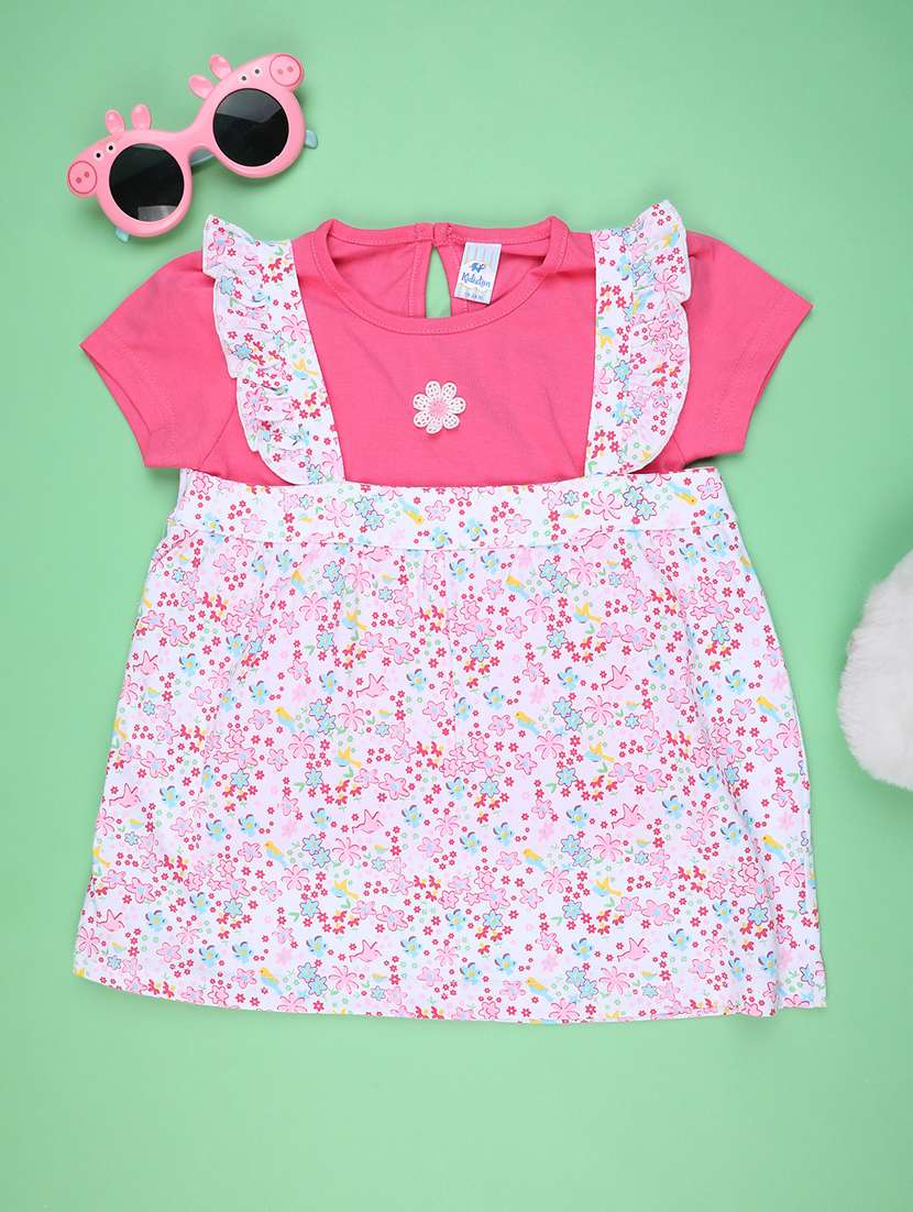 girl pink cotton frock