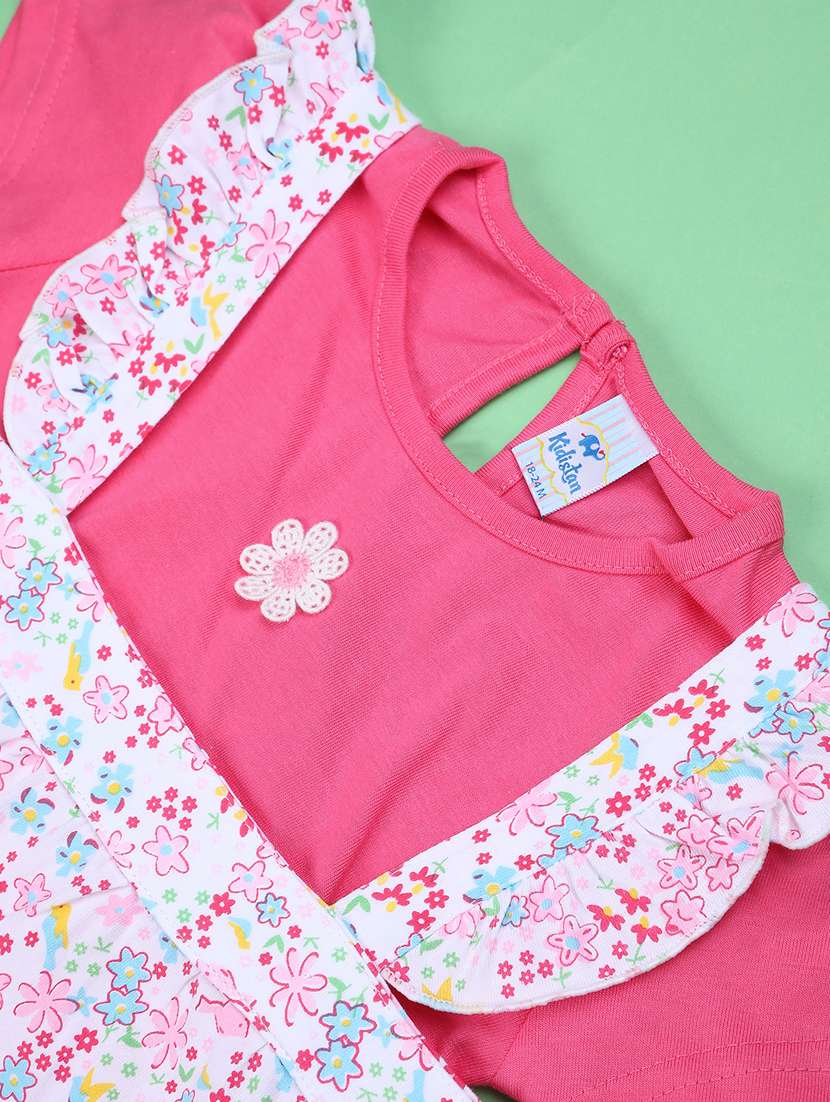 girl pink cotton frock - 22176471 -  Standard Image - 3