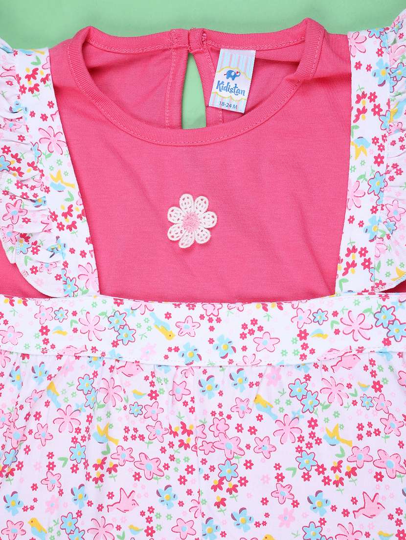 girl pink cotton frock - 22176471 -  Standard Image - 3