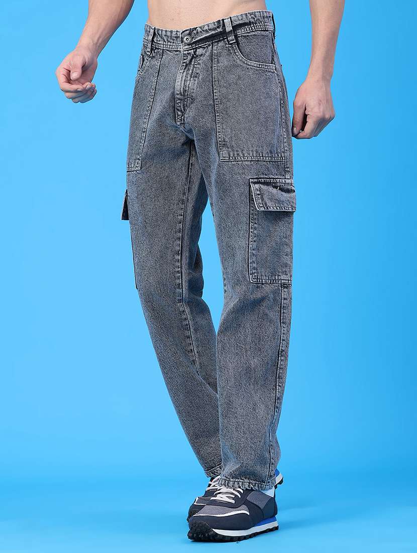 men solid mid rise regular fit cargo  - 22176482 -  Standard Image - 3