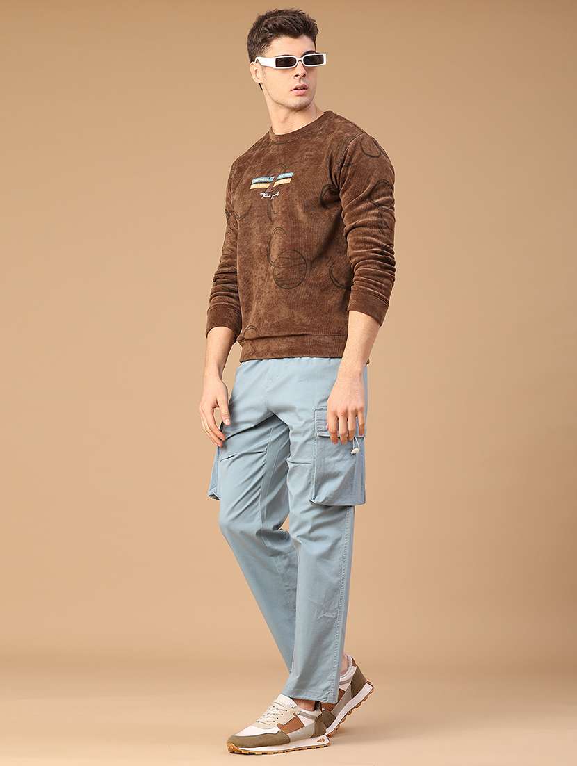 men solid mid rise regular fit cargo - 22176548 -  Standard Image - 5