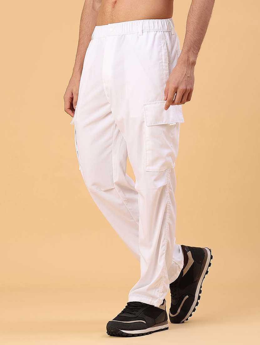 men solid mid rise regular fit cargo - 22176550 -  Standard Image - 3