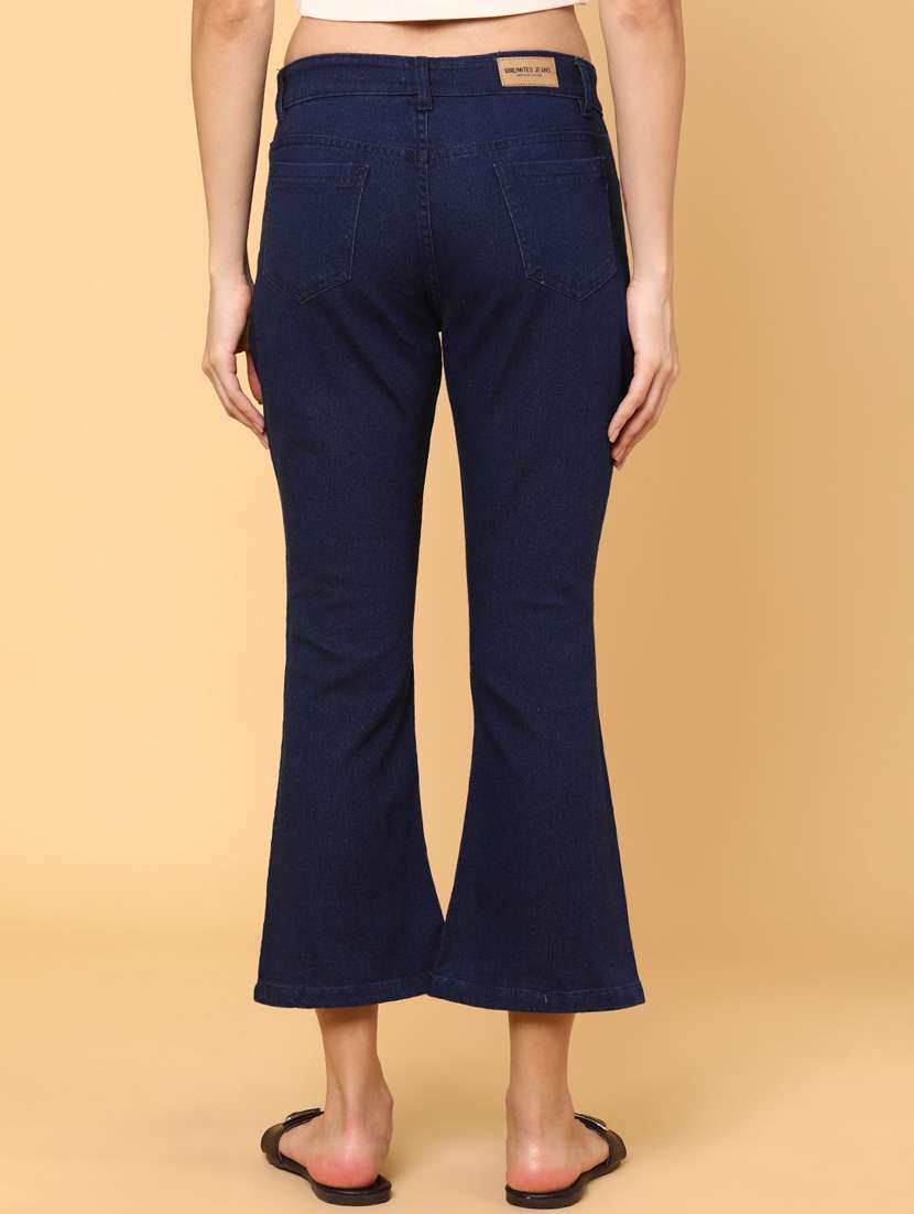 women solid mid rise bootcut jeans - 22176554 -  Standard Image - 3