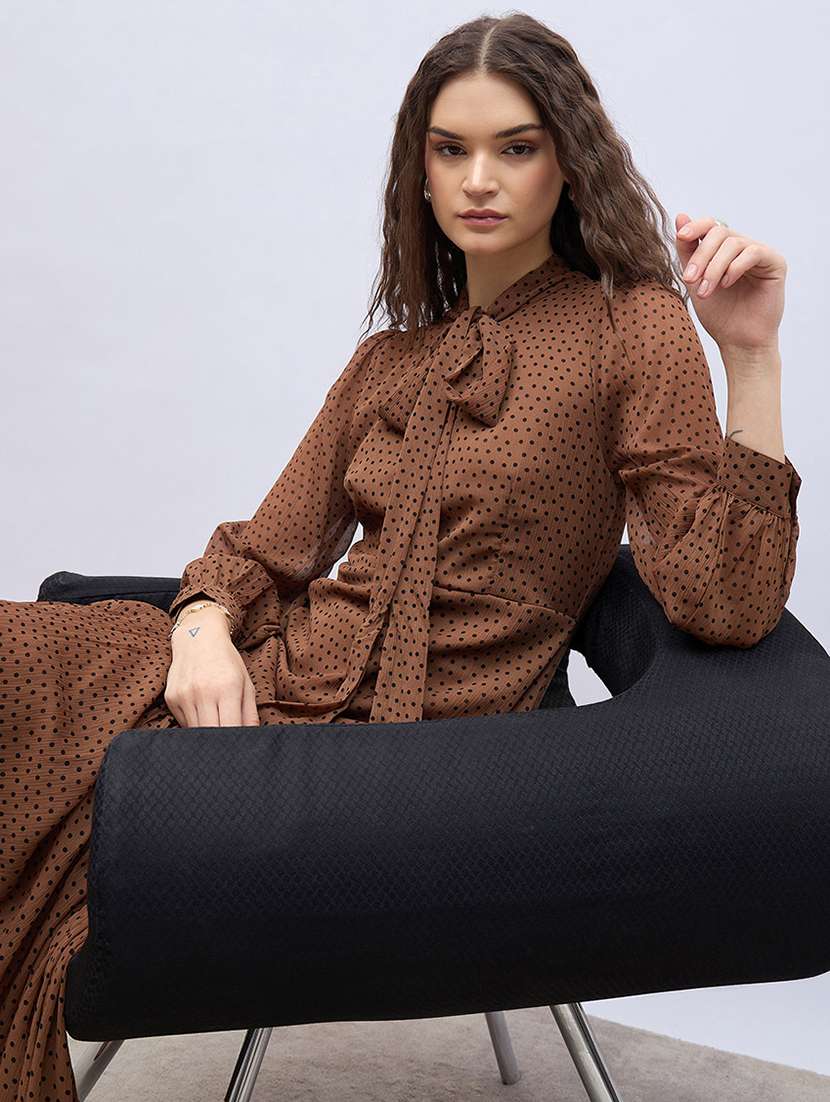 Women Printed Tie Up Neck Tiered Dress - 22176676 -  Standard Image - 5