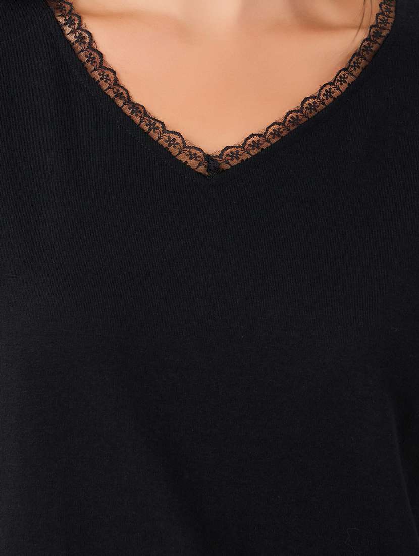 women solid short sleeve nighty - 22176705 -  Standard Image - 3