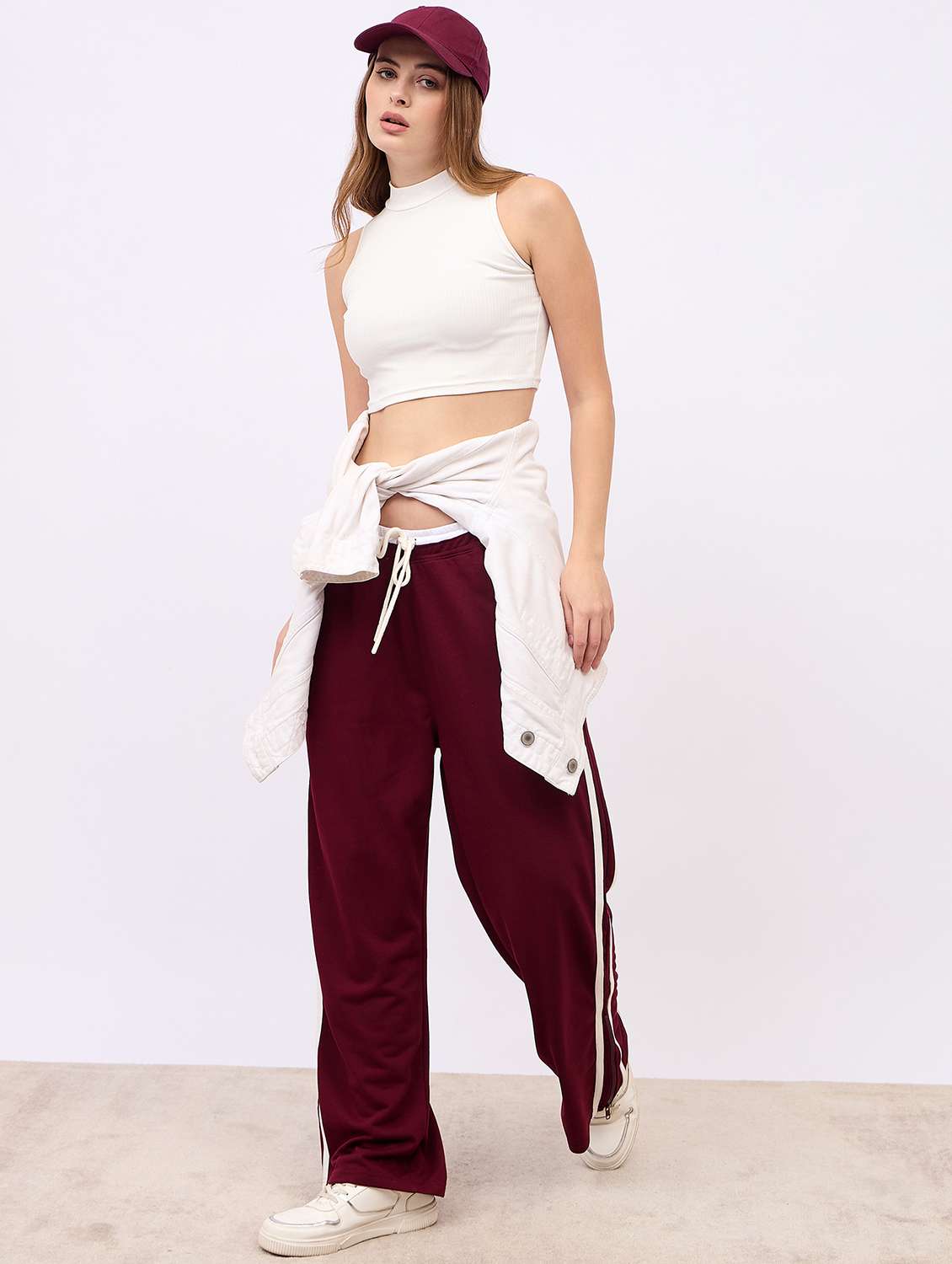women tapered mid rise track pant - 22176728 -  Standard Image - 3