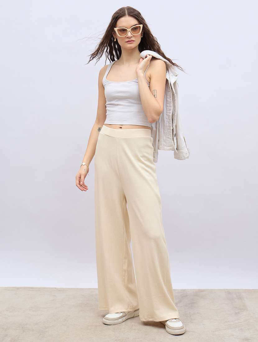 women solid mid rise track pant - 22176732 -  Standard Image - 3