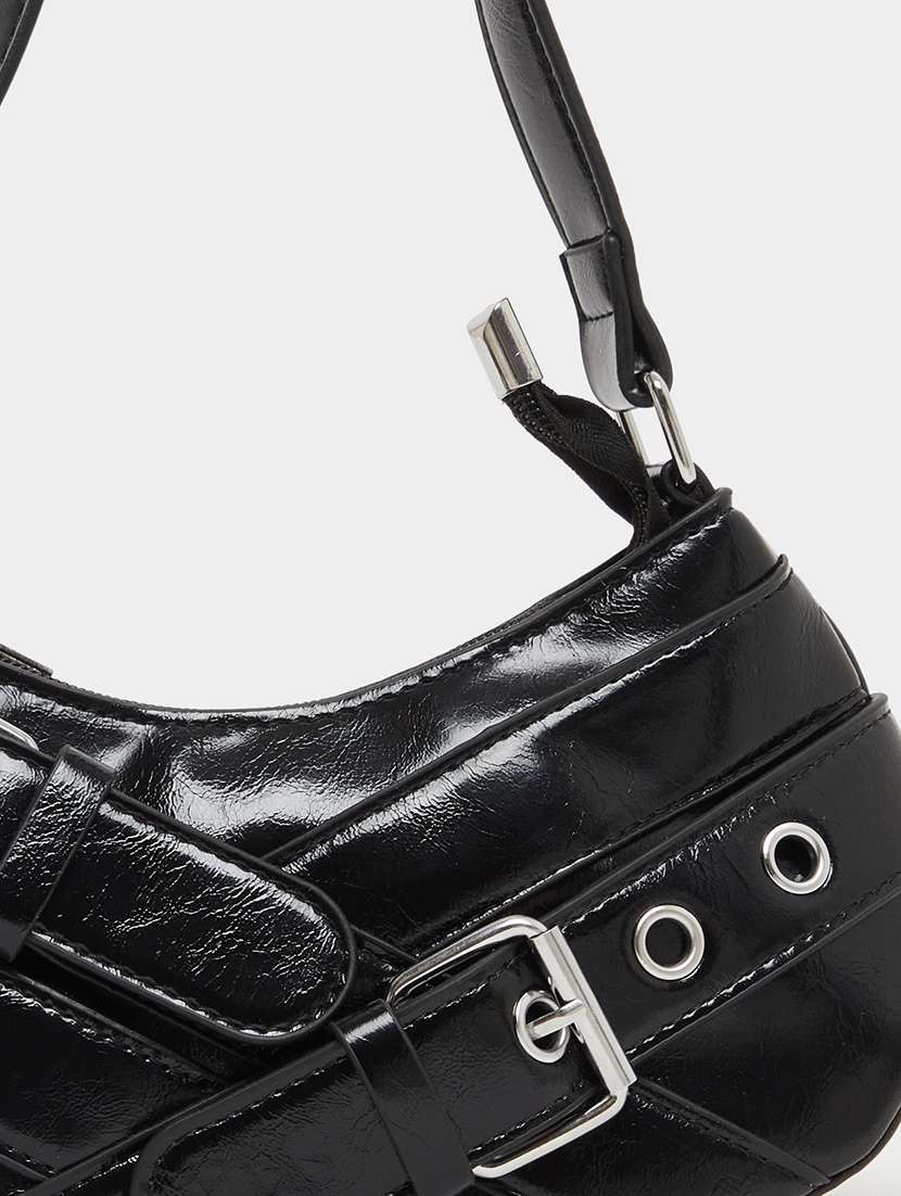 women black solid handbag - 22176744 -  Standard Image - 3