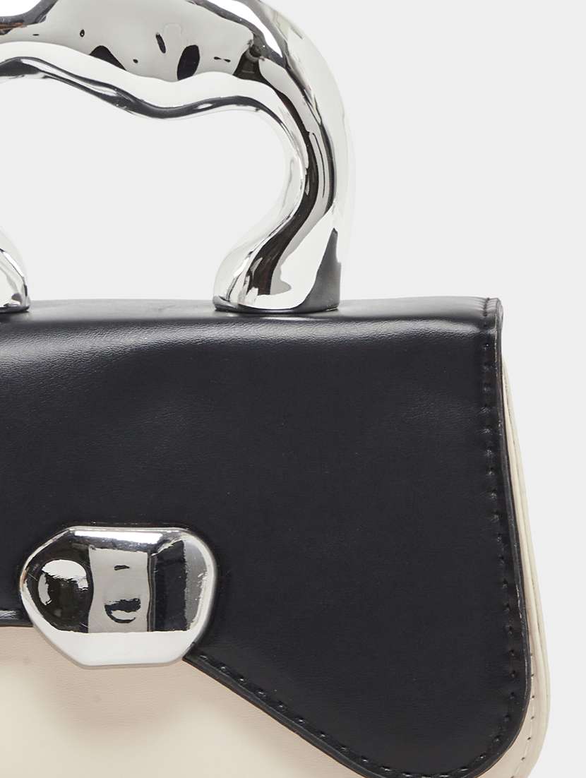 women cream color blocked handbag - 22176745 -  Standard Image - 3