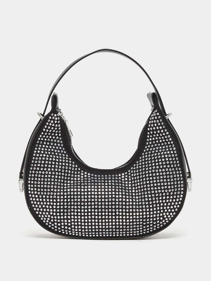 women black emebllished handbag
