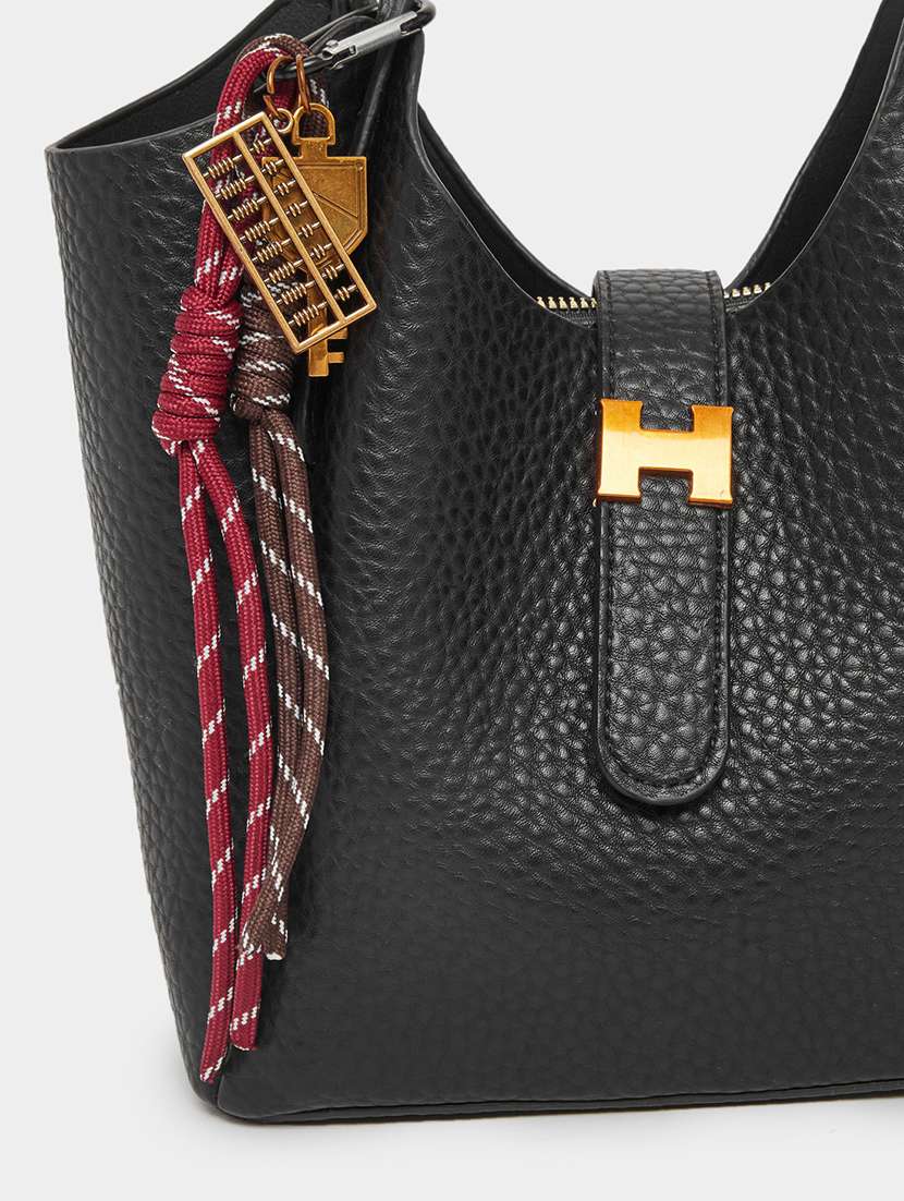 women black solid handbag - 22176754 -  Standard Image - 3