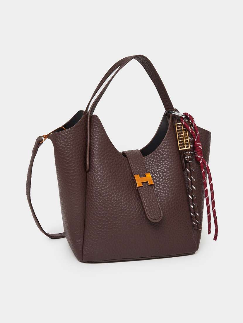 women brown solid handbag - 22176755 -  Standard Image - 3