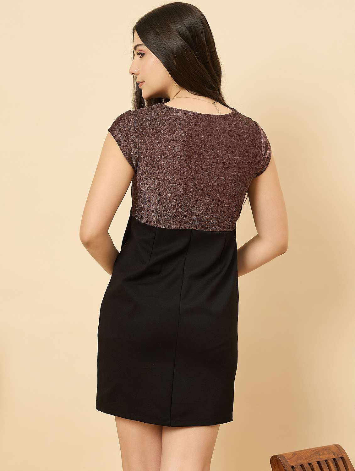 women solid short sleeve bodycon dress - 22176810 -  Standard Image - 3