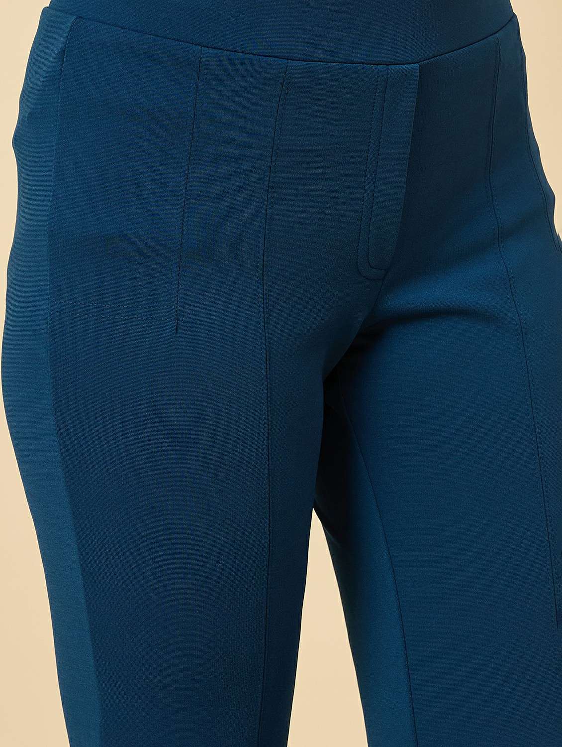 women solid mid rise bootcut trouser - 22176812 -  Standard Image - 5