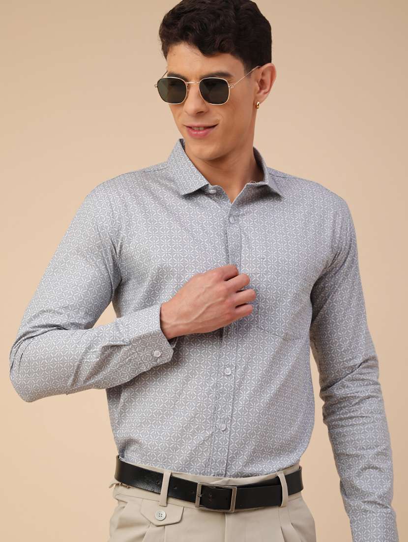 grey cotton formal shirt