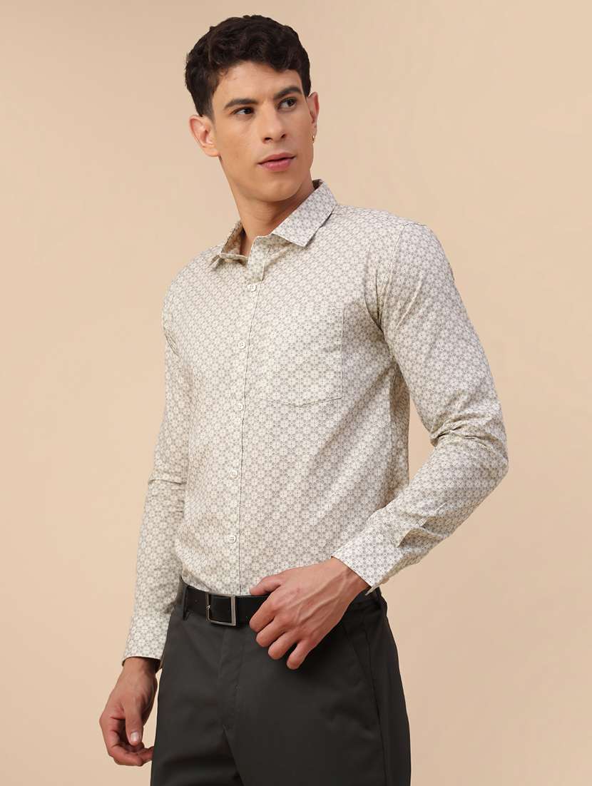 beige cotton formal shirt - 22176857 -  Standard Image - 3
