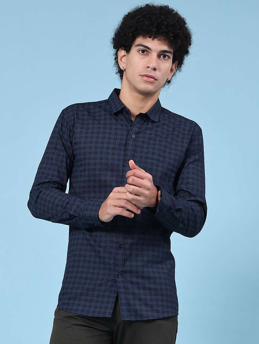 blue cotton formal shirt