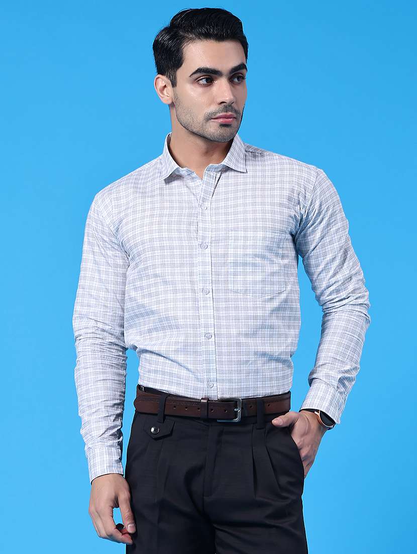 blue cotton formal shirt