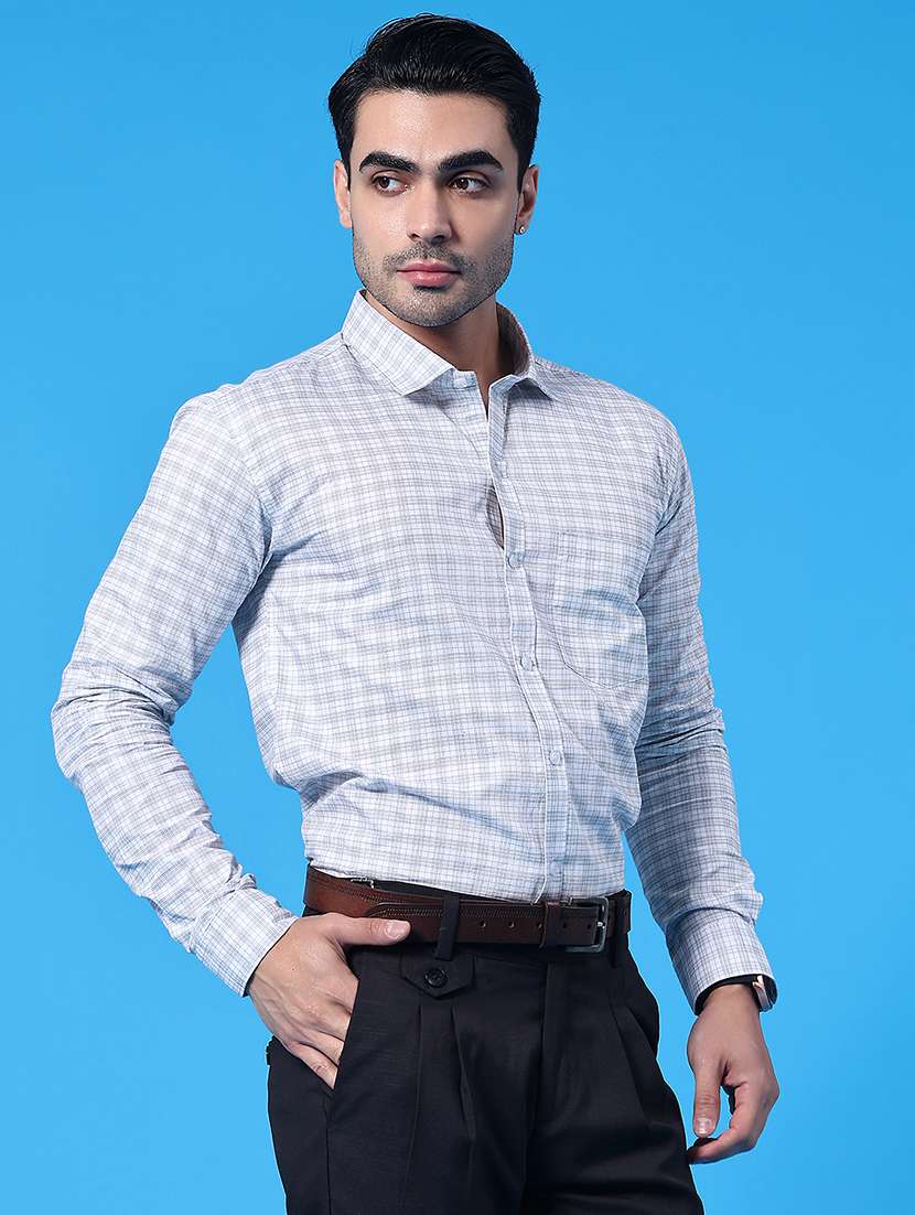 blue cotton formal shirt - 22176859 -  Standard Image - 3