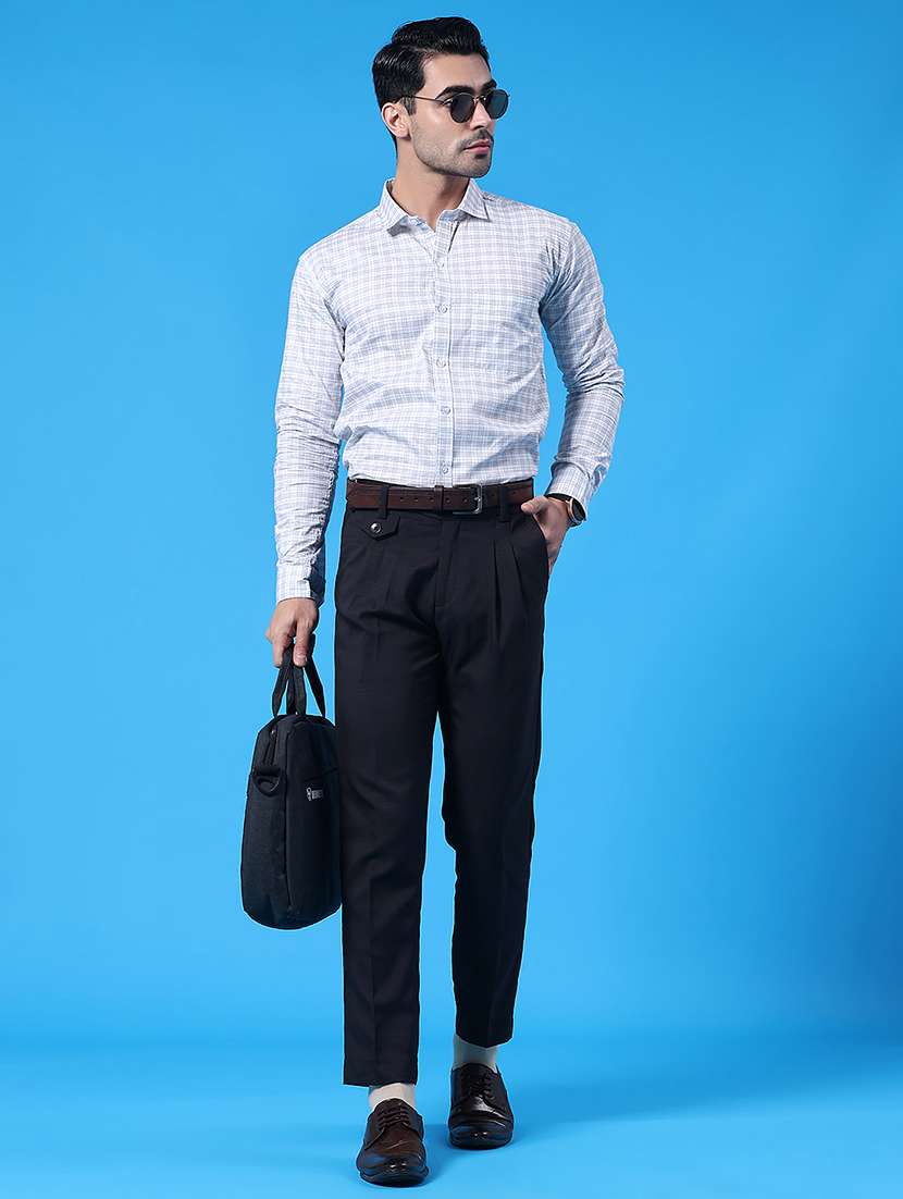 blue cotton formal shirt - 22176859 -  Standard Image - 5